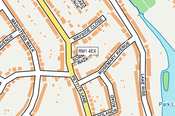 RM1 4EX map - OS OpenMap – Local (Ordnance Survey)