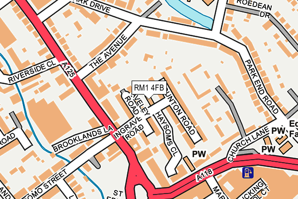 RM1 4FB map - OS OpenMap – Local (Ordnance Survey)