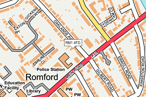 RM1 4FD map - OS OpenMap – Local (Ordnance Survey)