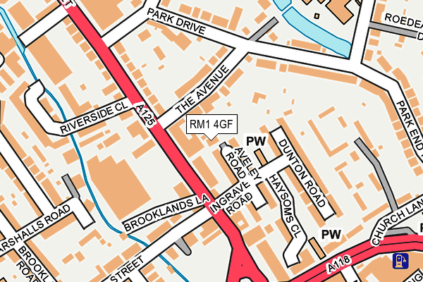 RM1 4GF map - OS OpenMap – Local (Ordnance Survey)