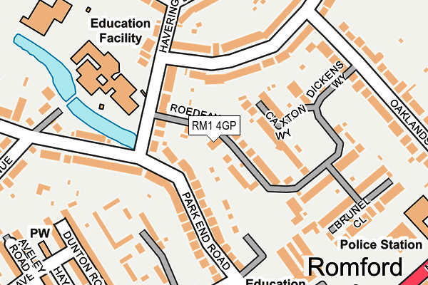 RM1 4GP map - OS OpenMap – Local (Ordnance Survey)