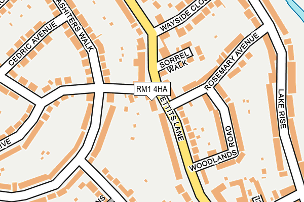 RM1 4HA map - OS OpenMap – Local (Ordnance Survey)