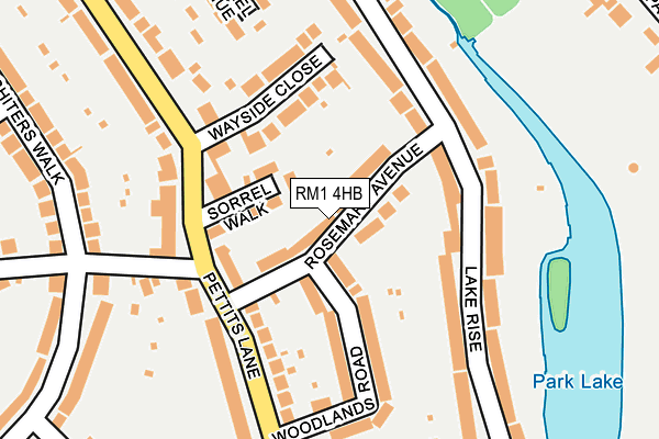 RM1 4HB map - OS OpenMap – Local (Ordnance Survey)