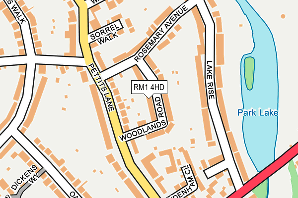 RM1 4HD map - OS OpenMap – Local (Ordnance Survey)