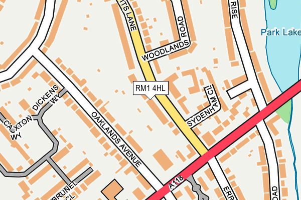 RM1 4HL map - OS OpenMap – Local (Ordnance Survey)