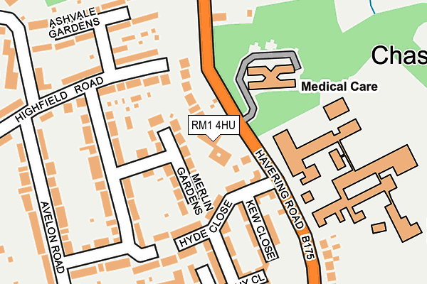 RM1 4HU map - OS OpenMap – Local (Ordnance Survey)