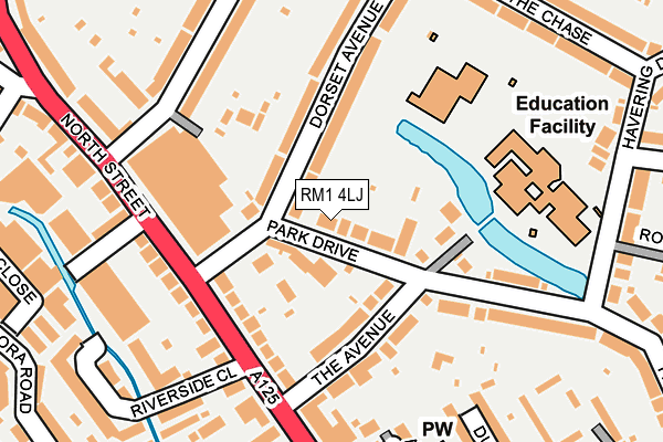 RM1 4LJ map - OS OpenMap – Local (Ordnance Survey)