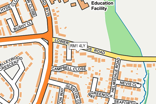 RM1 4LY map - OS OpenMap – Local (Ordnance Survey)