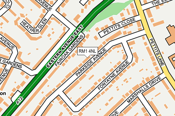 RM1 4NL map - OS OpenMap – Local (Ordnance Survey)