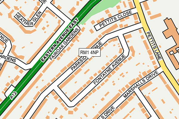 RM1 4NP map - OS OpenMap – Local (Ordnance Survey)