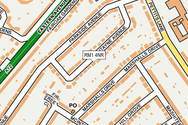 RM1 4NR map - OS OpenMap – Local (Ordnance Survey)