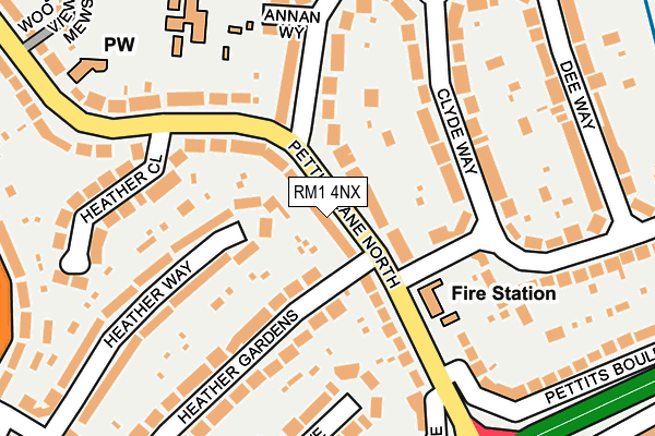 RM1 4NX map - OS OpenMap – Local (Ordnance Survey)