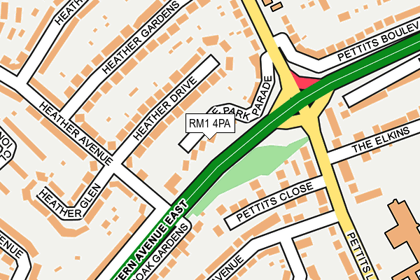 RM1 4PA map - OS OpenMap – Local (Ordnance Survey)