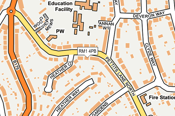 RM1 4PB map - OS OpenMap – Local (Ordnance Survey)