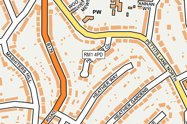 RM1 4PD map - OS OpenMap – Local (Ordnance Survey)