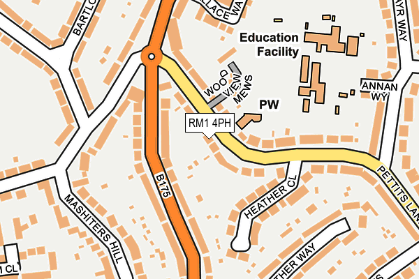RM1 4PH map - OS OpenMap – Local (Ordnance Survey)