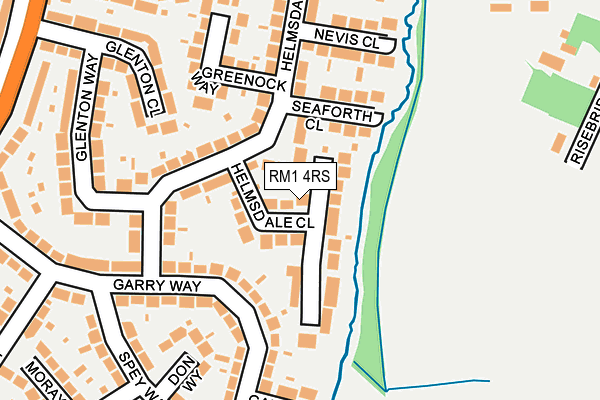 RM1 4RS map - OS OpenMap – Local (Ordnance Survey)