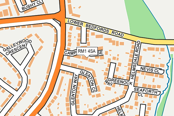 RM1 4SA map - OS OpenMap – Local (Ordnance Survey)