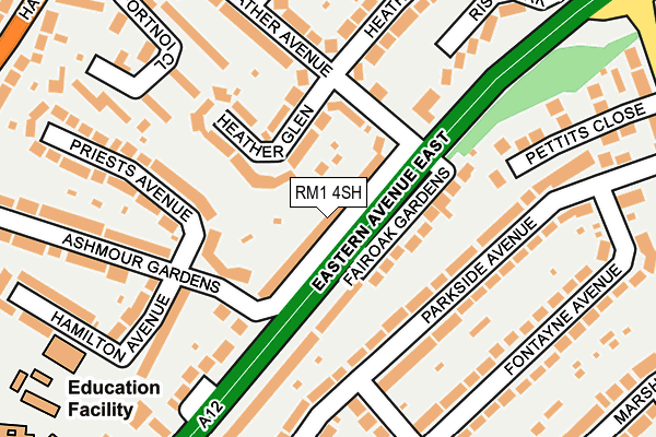 RM1 4SH map - OS OpenMap – Local (Ordnance Survey)