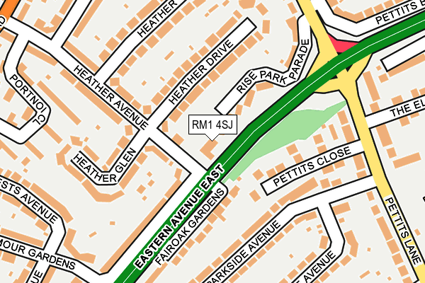 RM1 4SJ map - OS OpenMap – Local (Ordnance Survey)