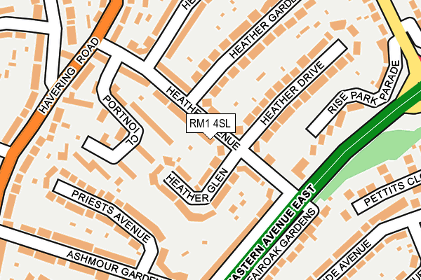 RM1 4SL map - OS OpenMap – Local (Ordnance Survey)