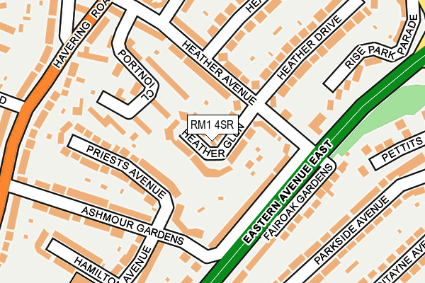 RM1 4SR map - OS OpenMap – Local (Ordnance Survey)