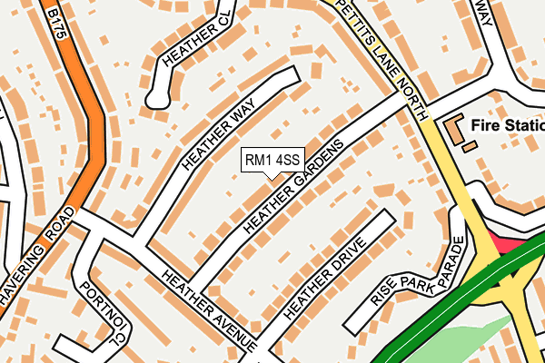 RM1 4SS map - OS OpenMap – Local (Ordnance Survey)