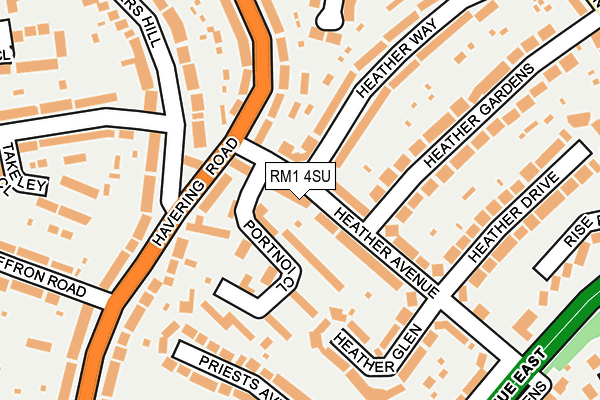 RM1 4SU map - OS OpenMap – Local (Ordnance Survey)