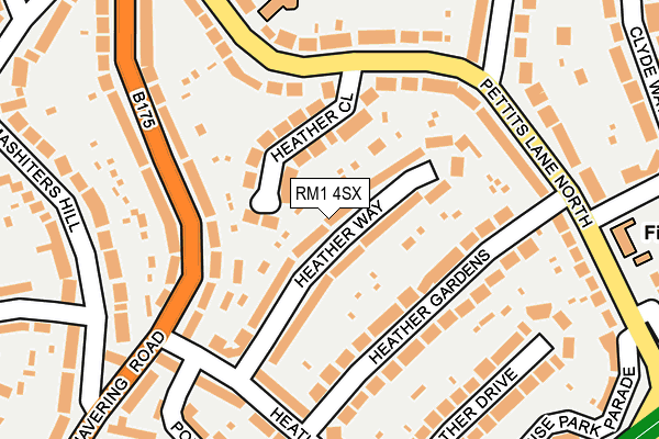RM1 4SX map - OS OpenMap – Local (Ordnance Survey)