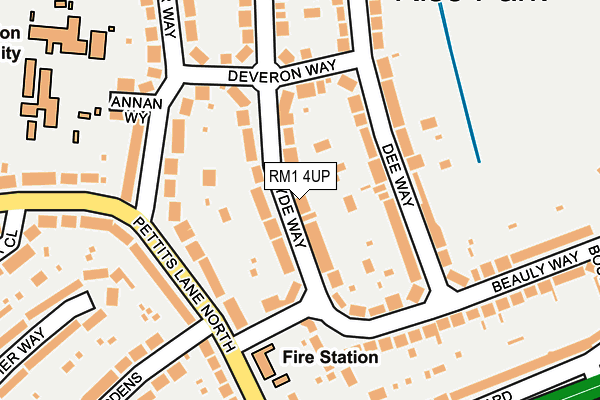 RM1 4UP map - OS OpenMap – Local (Ordnance Survey)