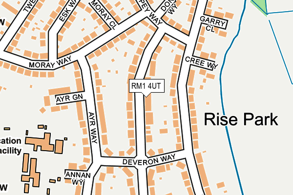 RM1 4UT map - OS OpenMap – Local (Ordnance Survey)