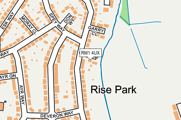 RM1 4UX map - OS OpenMap – Local (Ordnance Survey)