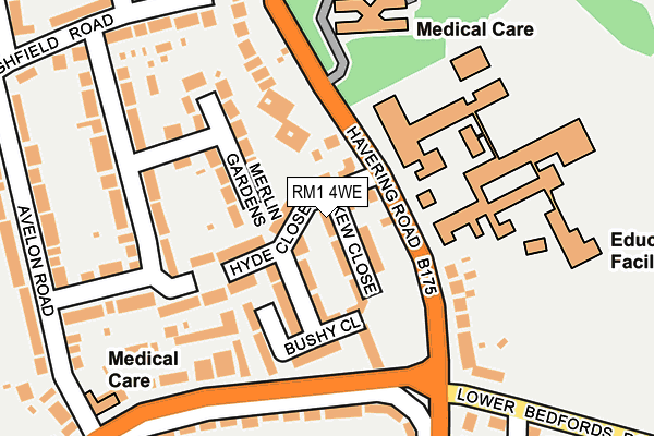 RM1 4WE map - OS OpenMap – Local (Ordnance Survey)