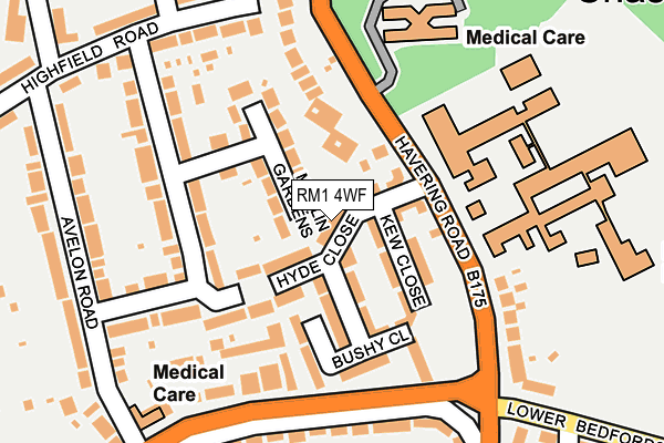 RM1 4WF map - OS OpenMap – Local (Ordnance Survey)