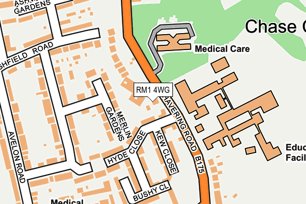 RM1 4WG map - OS OpenMap – Local (Ordnance Survey)