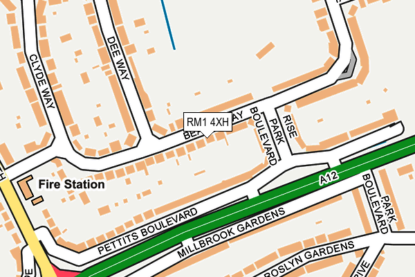 RM1 4XH map - OS OpenMap – Local (Ordnance Survey)