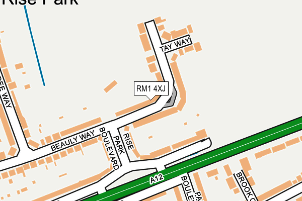 RM1 4XJ map - OS OpenMap – Local (Ordnance Survey)