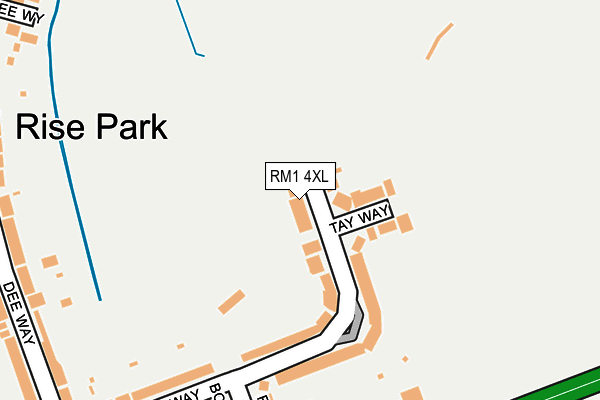 RM1 4XL map - OS OpenMap – Local (Ordnance Survey)