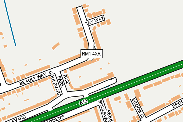 RM1 4XR map - OS OpenMap – Local (Ordnance Survey)