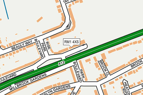 RM1 4XS map - OS OpenMap – Local (Ordnance Survey)