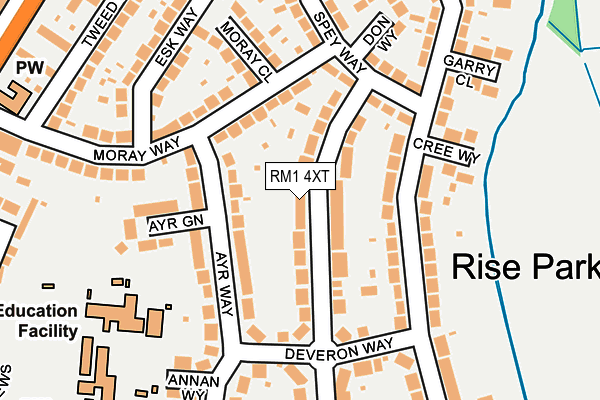 RM1 4XT map - OS OpenMap – Local (Ordnance Survey)