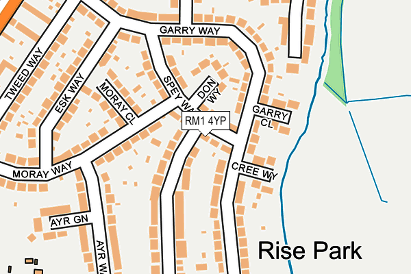 RM1 4YP map - OS OpenMap – Local (Ordnance Survey)