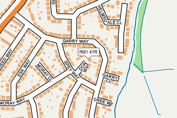 RM1 4YR map - OS OpenMap – Local (Ordnance Survey)