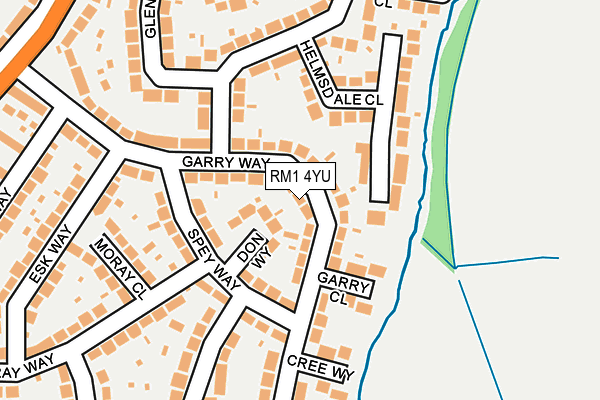 RM1 4YU map - OS OpenMap – Local (Ordnance Survey)