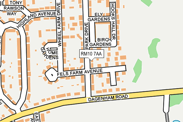 RM10 7AA map - OS OpenMap – Local (Ordnance Survey)