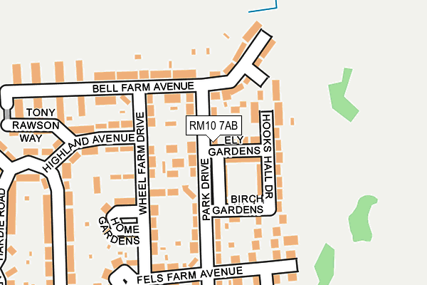 RM10 7AB map - OS OpenMap – Local (Ordnance Survey)