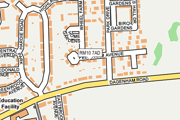 RM10 7AD map - OS OpenMap – Local (Ordnance Survey)