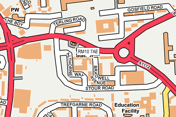 RM10 7AE map - OS OpenMap – Local (Ordnance Survey)