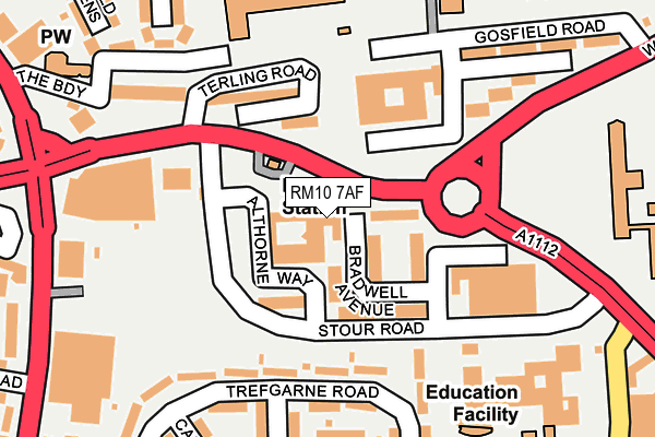 RM10 7AF map - OS OpenMap – Local (Ordnance Survey)