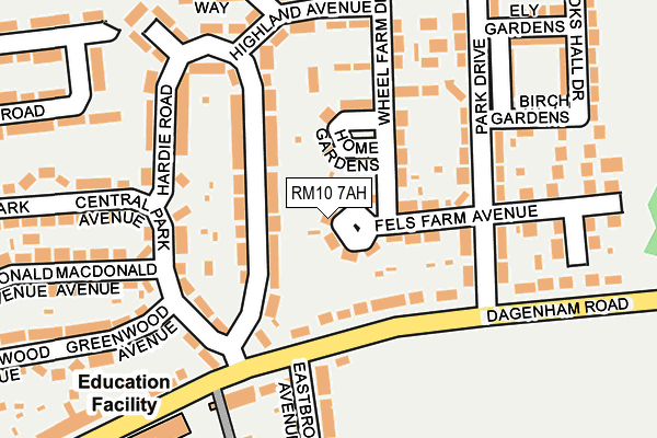 RM10 7AH map - OS OpenMap – Local (Ordnance Survey)